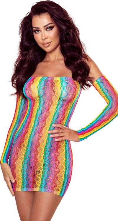 Rainbow Tube Dress with Armlets