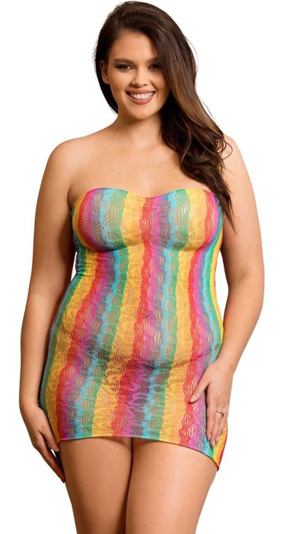 Rainbow Lace Tube Dress (Plus Size)