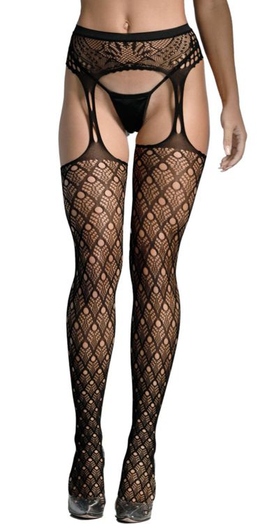 Holey Lace Suspender Tights