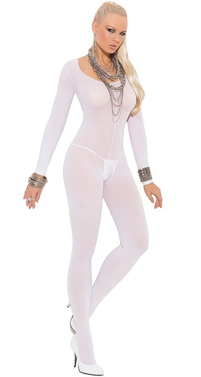 Opaque Long Sleeved Bodystocking