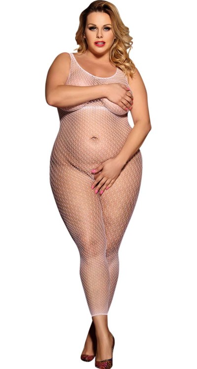 Double Weave Footless Bodystocking (Plus Size)