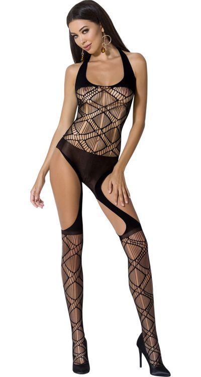 Halter Stringy Net Teddy Suspender Bodystocking